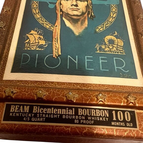 1976 Beam Bourbon Decanter Rockwell Pioneer Saturday Evening Post Vintage Bar - Picture 7 of 13